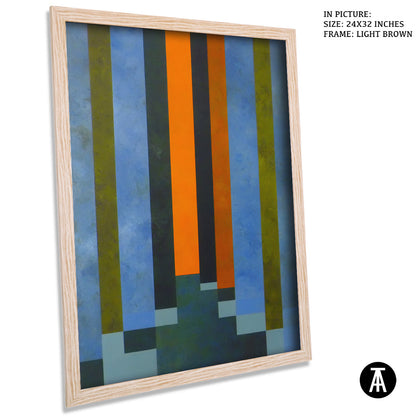 Artwork in Light Brown Frame