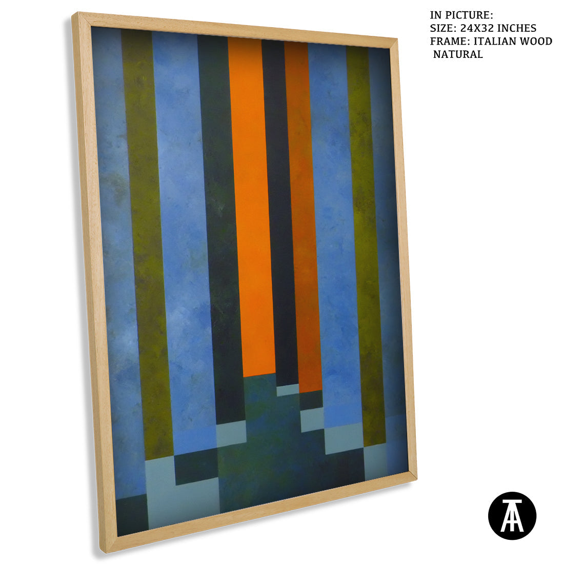 Artwork in Natural Wood Frame