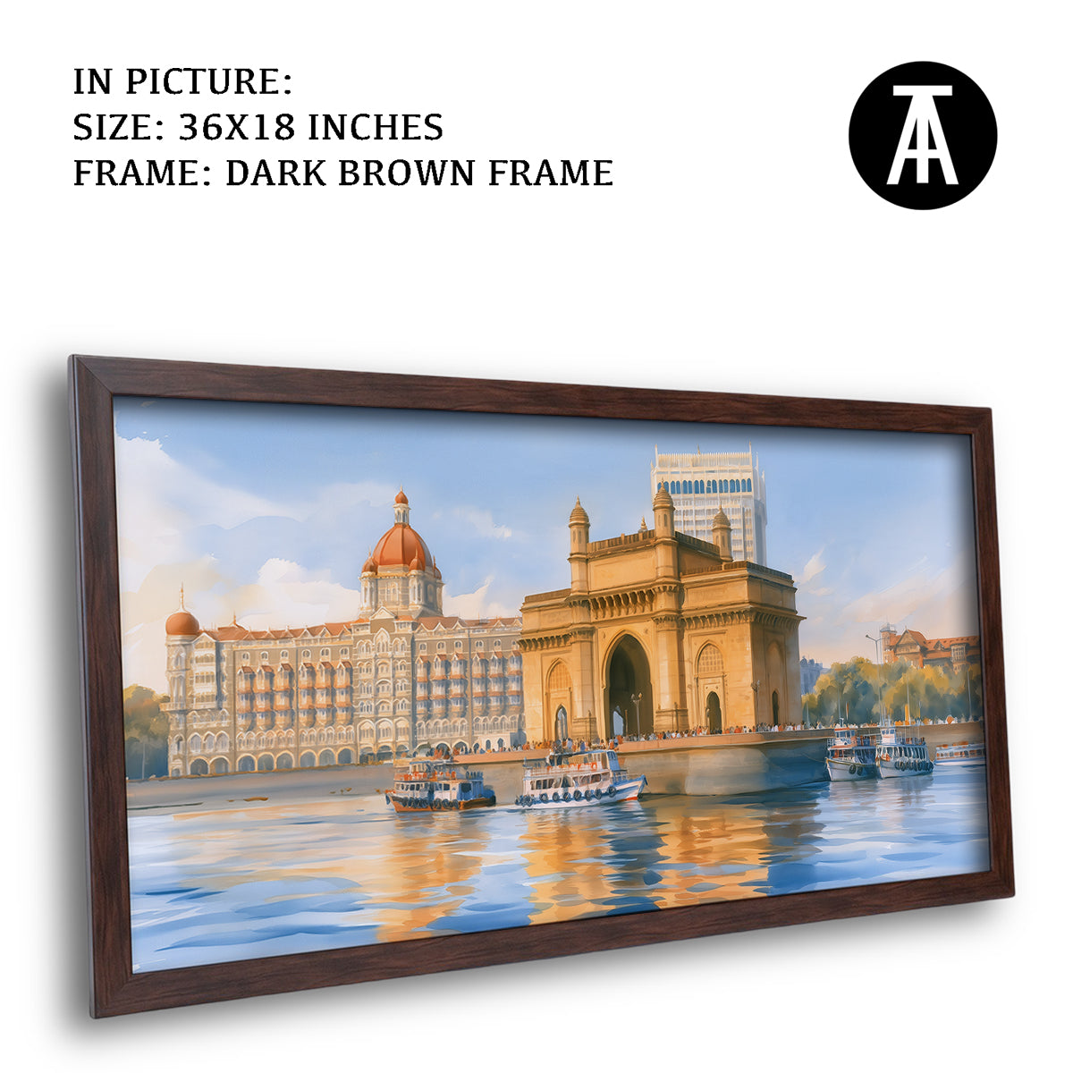 Artwork in Dark Brown Frame