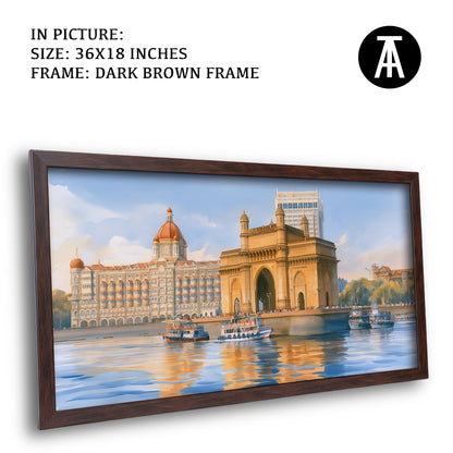 Artwork in Dark Brown Frame