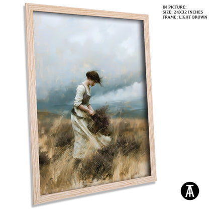 Artwork in Light Brown Frame