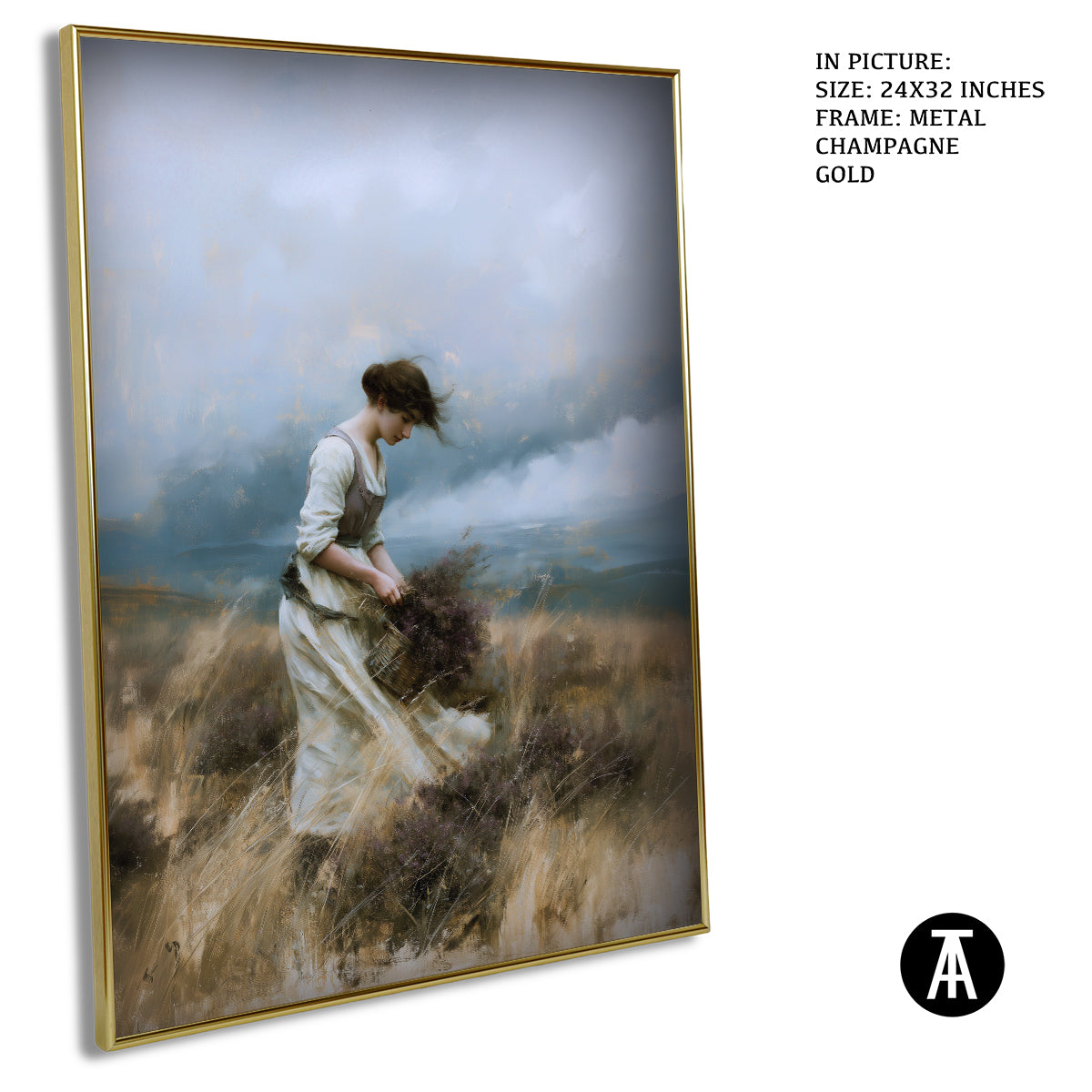 Artwork in Metal Champagne Gold Frame