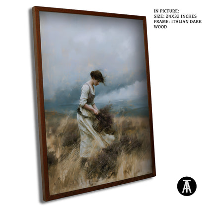 Artwork in Dark Wood Frame