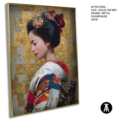 Artwork in Light Brown Frame