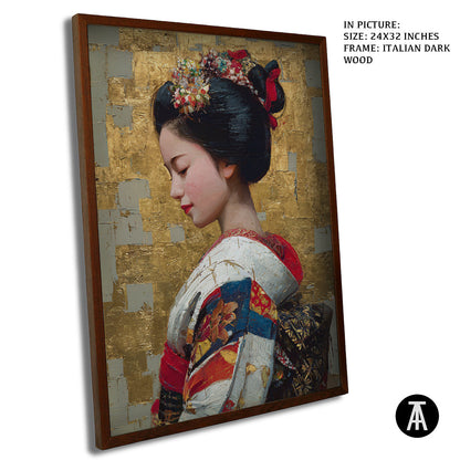 Artwork in Dark Wood Frame