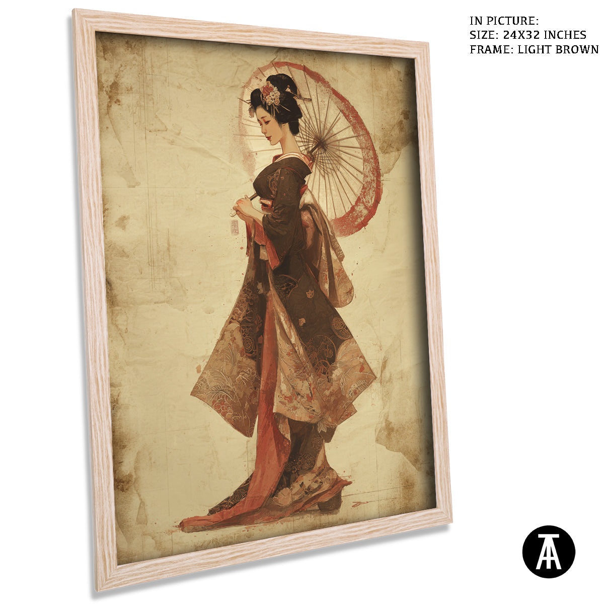 Artwork in Dark Brown Frame