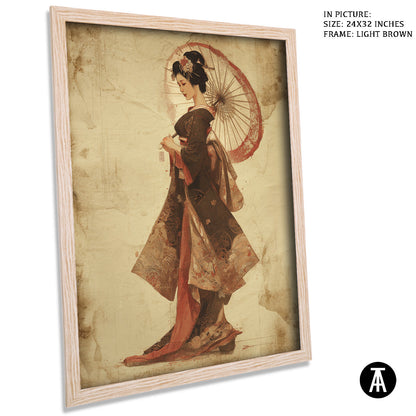 Artwork in Dark Brown Frame