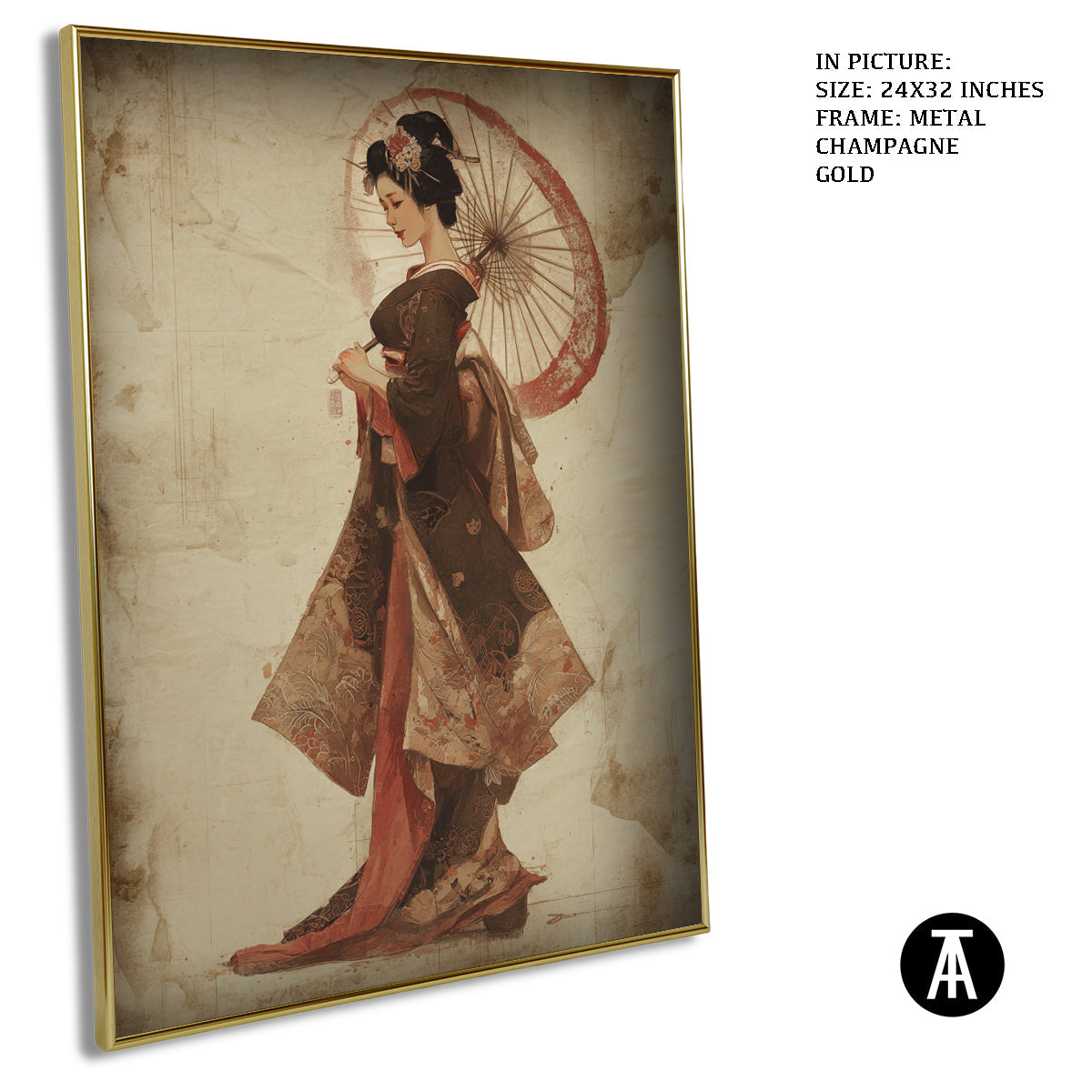 Artwork in Light Brown Frame