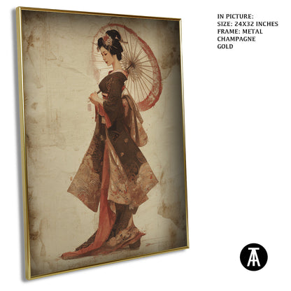 Artwork in Light Brown Frame