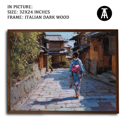 Artwork in Dark Wood Frame