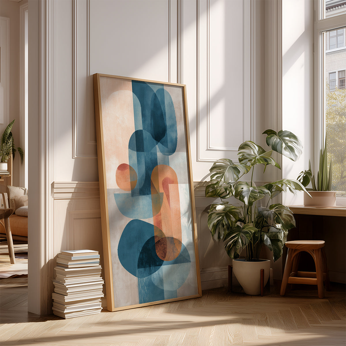 Panoramic Indian Painting in a Lifestyle Setting