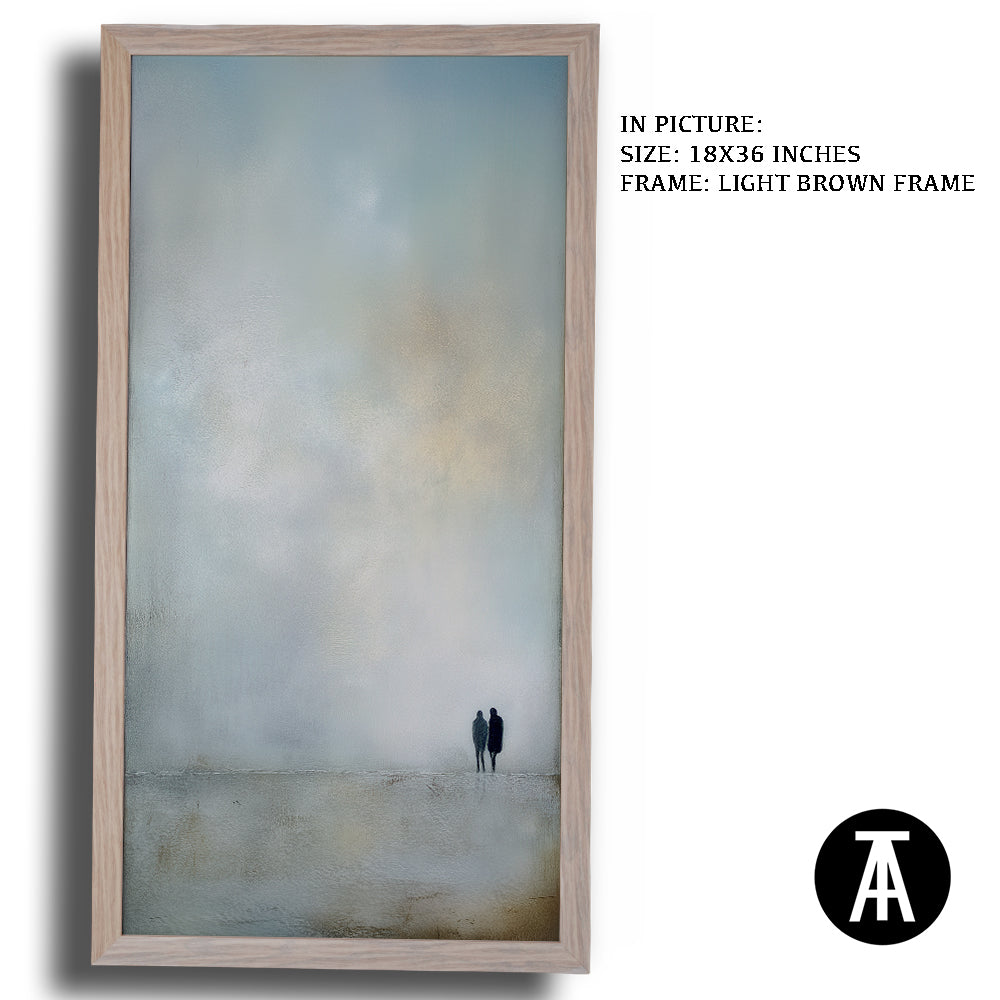 Artwork in Light Brown Frame