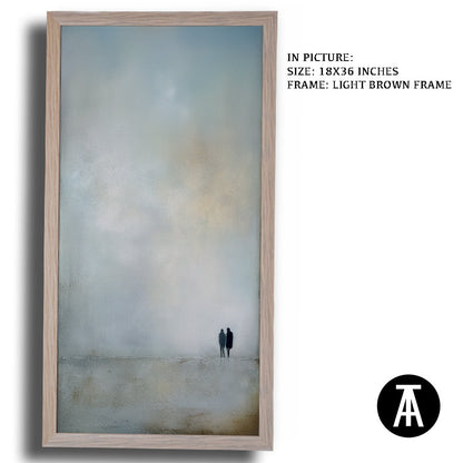 Artwork in Light Brown Frame