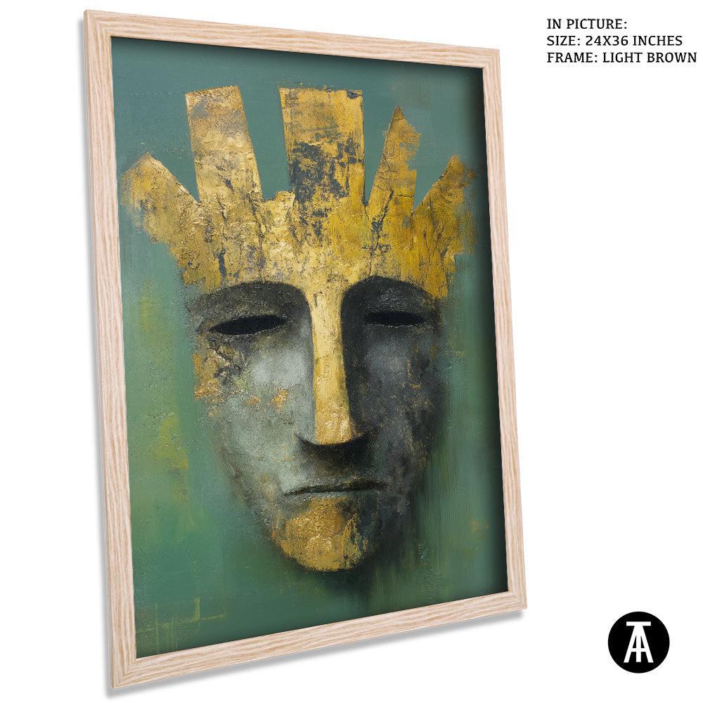 Artwork in Light Brown Frame