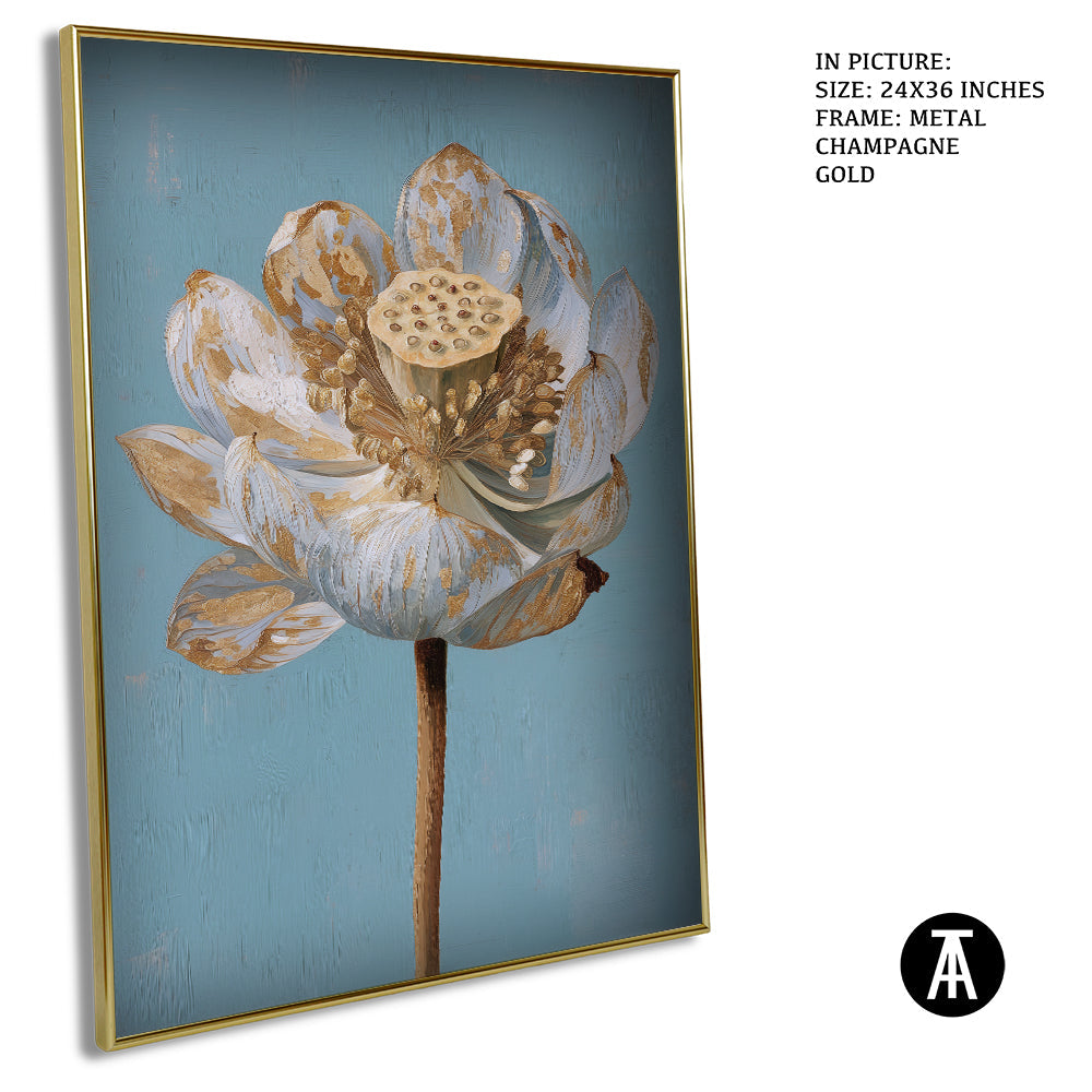 Artwork in Metal Champagne Gold Frame