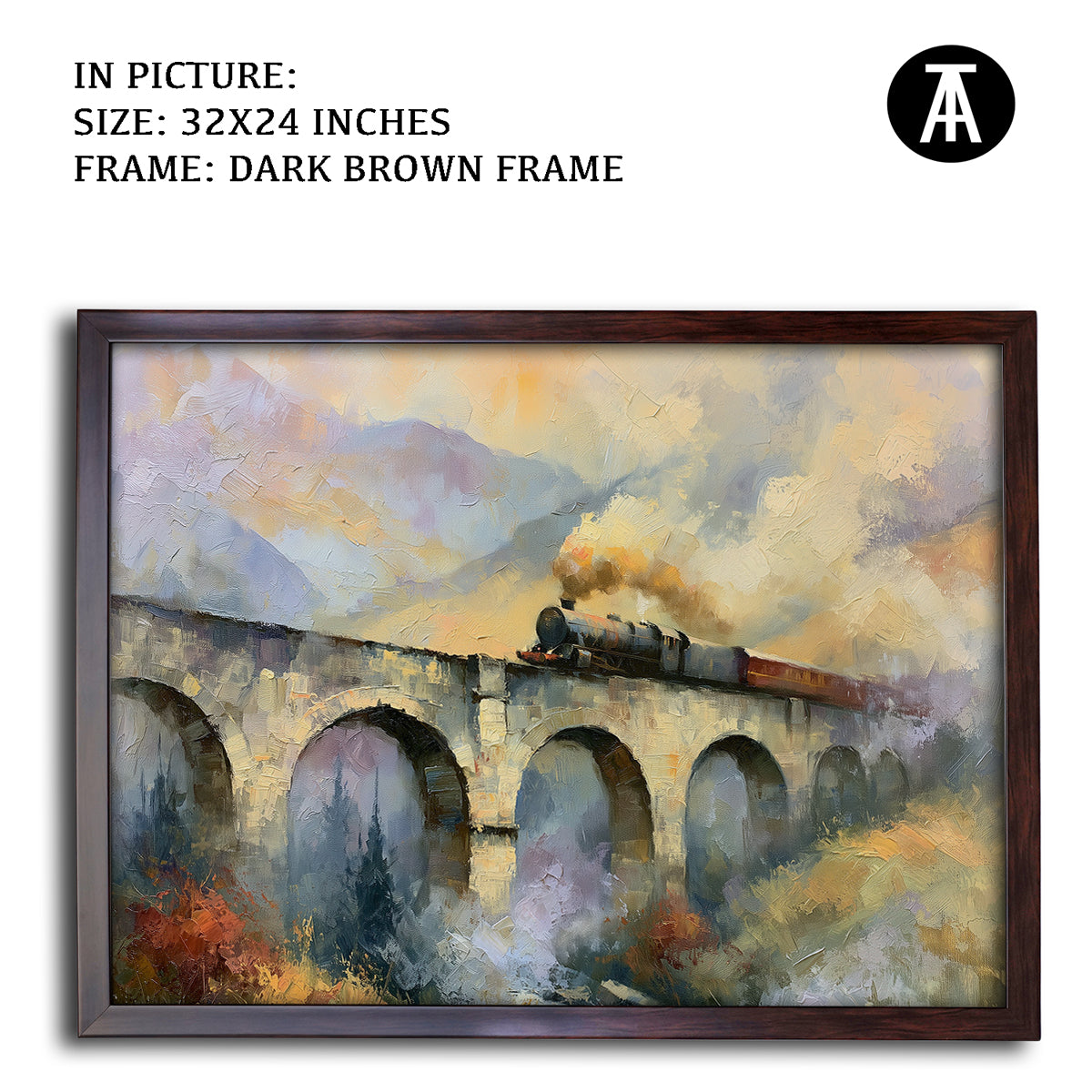 Artwork in Dark Brown Frame