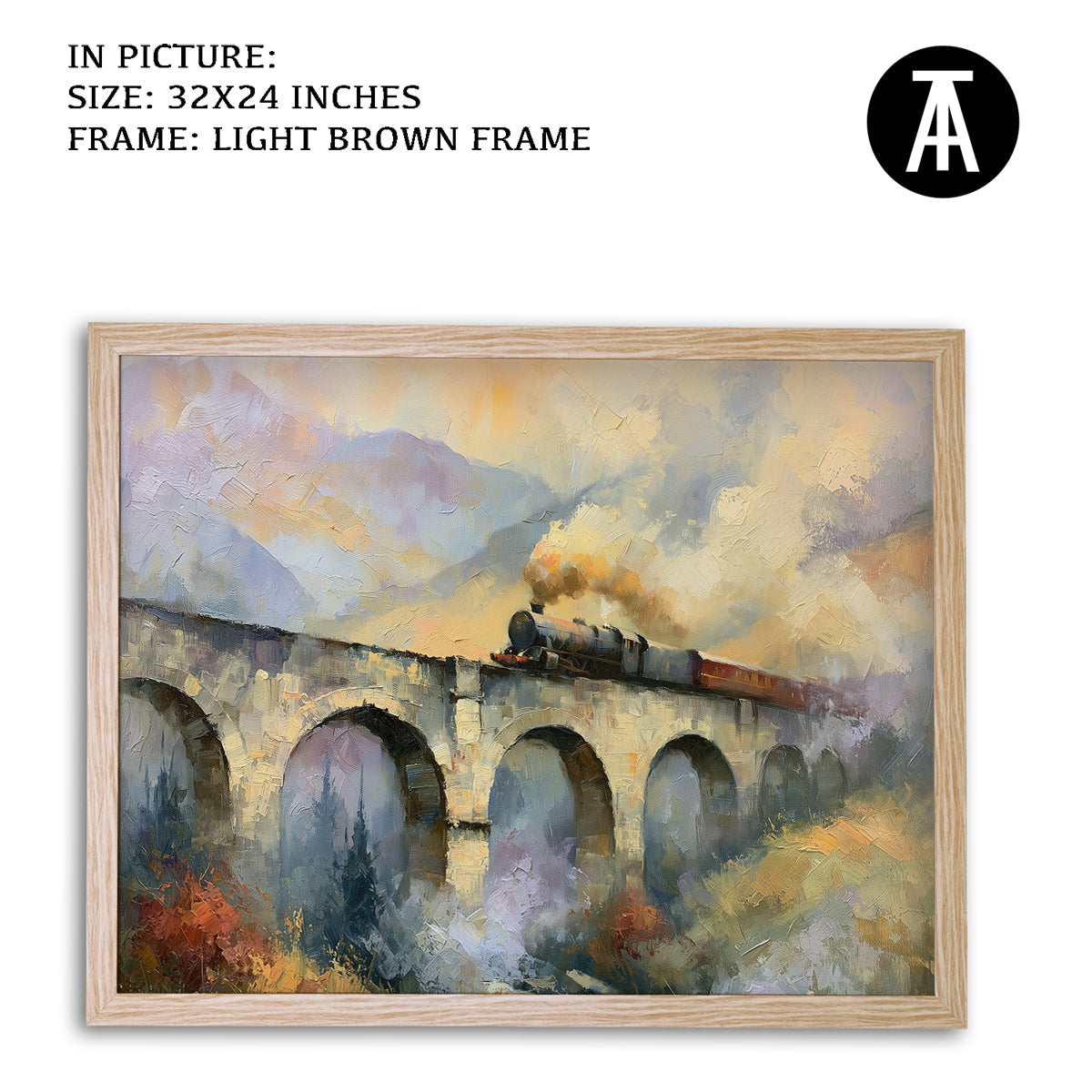 Artwork in Light Brown Frame