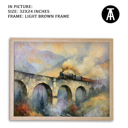 Artwork in Light Brown Frame