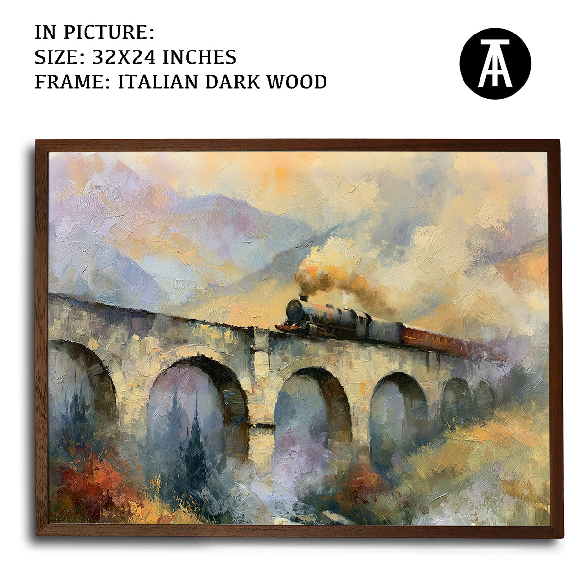 Artwork in Dark Wood Frame
