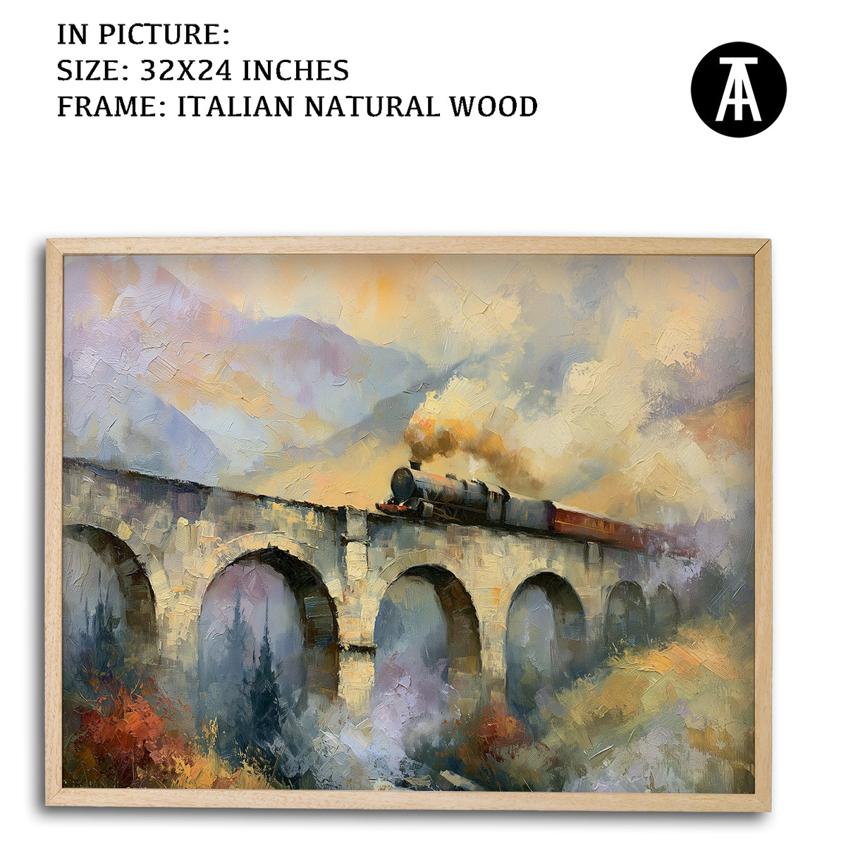 Artwork in Natural Wood Frame