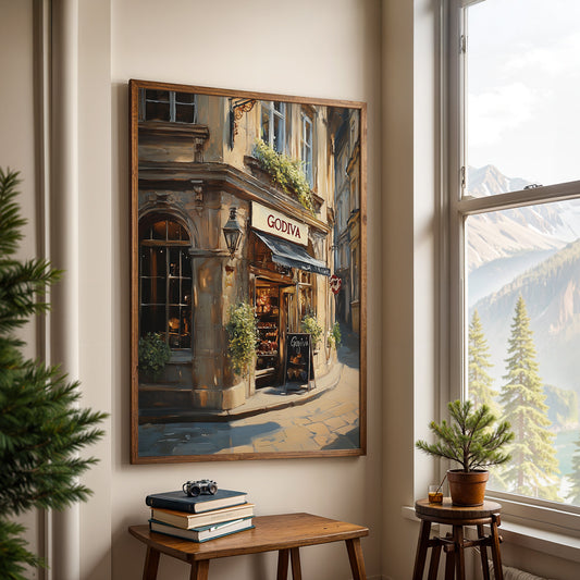 Swiss Alps Painting in a Lifestyle Setting