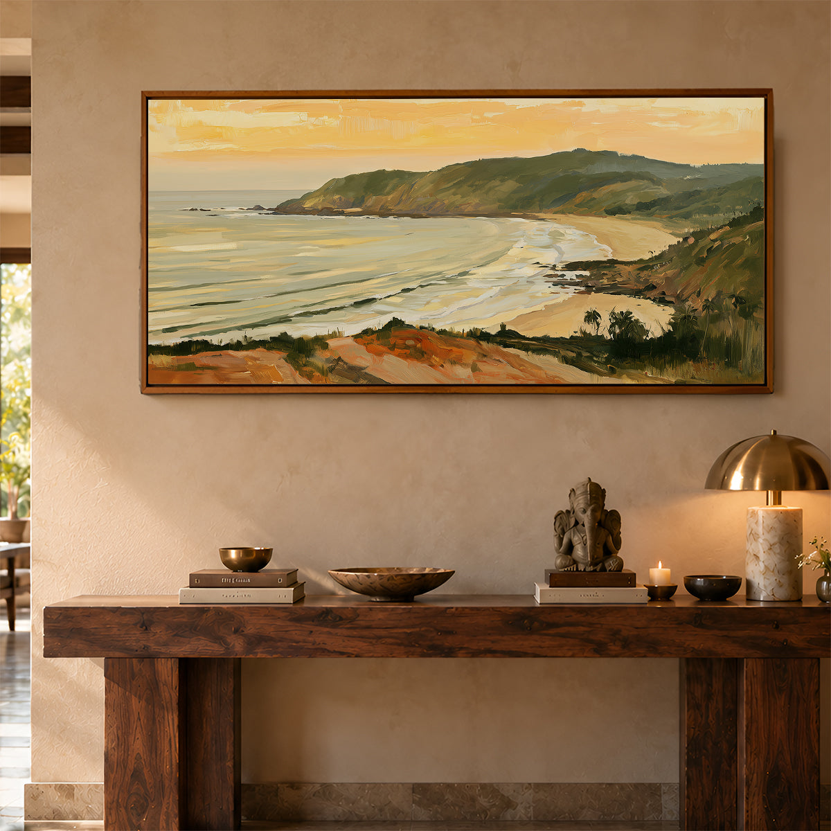 Panoramic Indian Painting in a Lifestyle Setting