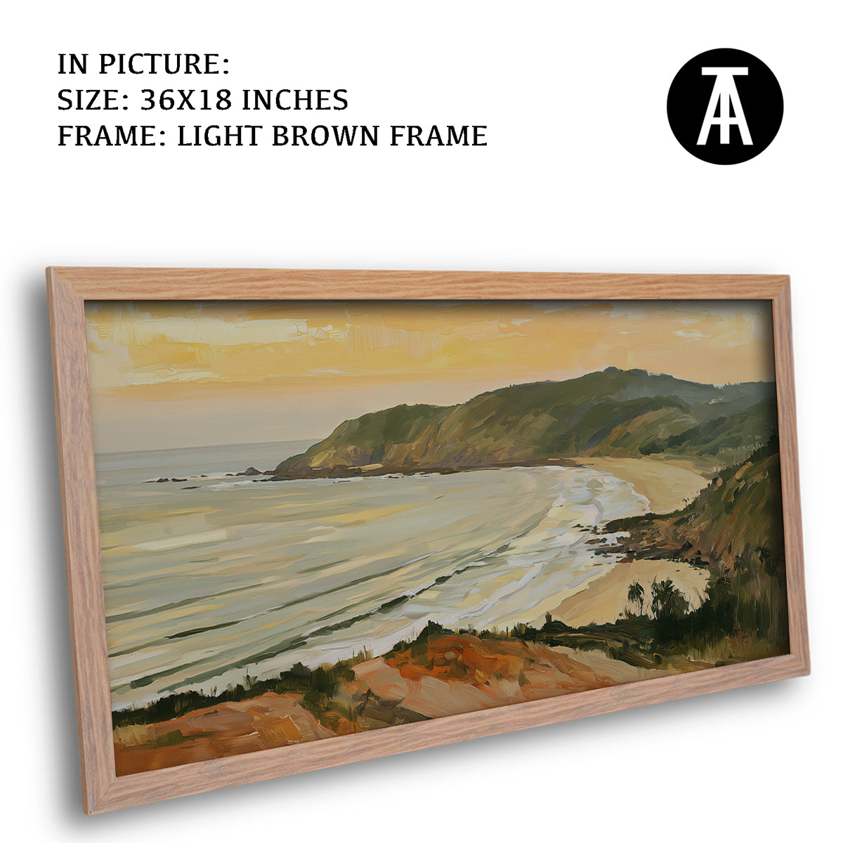 Artwork in Light Brown Frame
