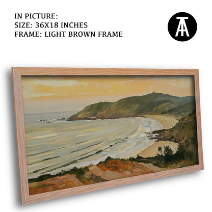Artwork in Light Brown Frame