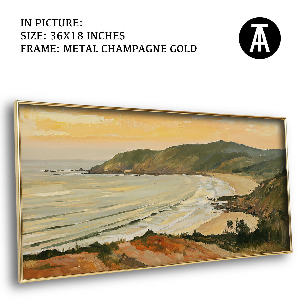 Artwork in Metal Champagne Gold Frame