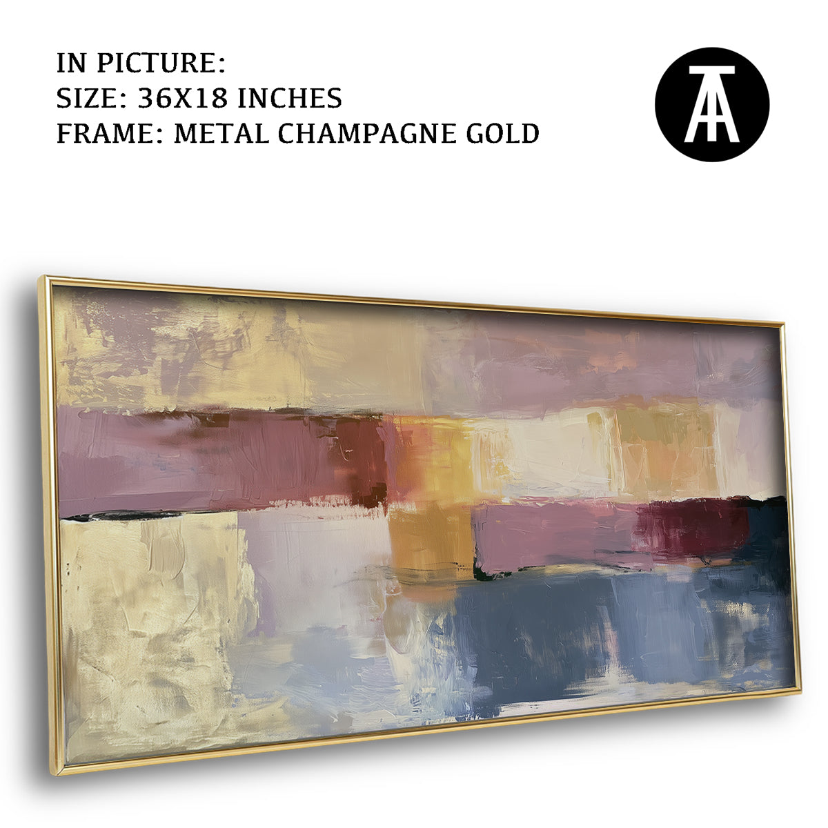 Artwork in Metal Champagne Gold Frame