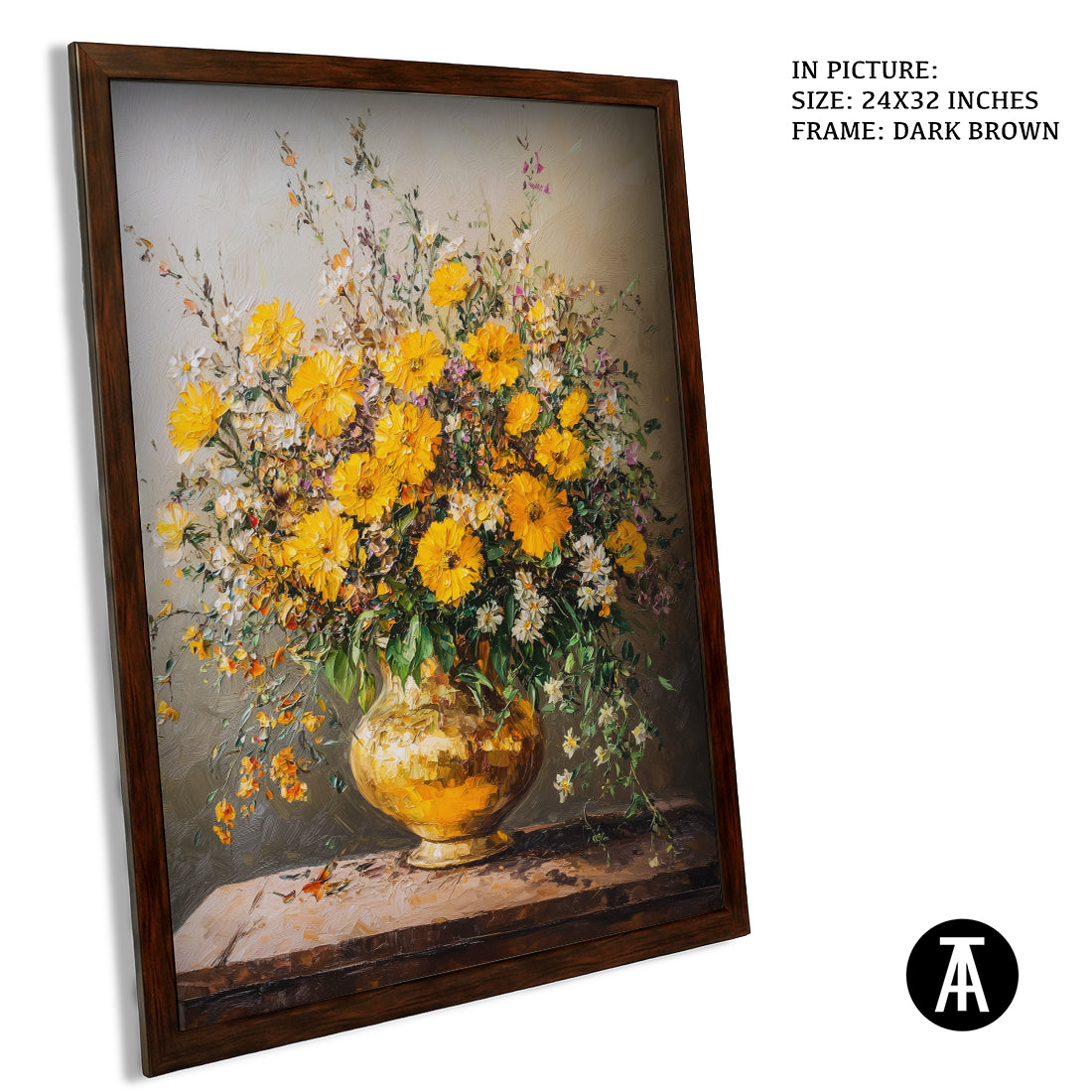 Sample Artwork in Dark Brown Frame