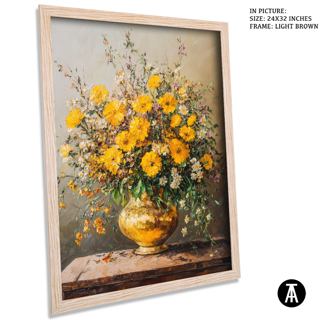 Sample Artwork in Light Brown Frame