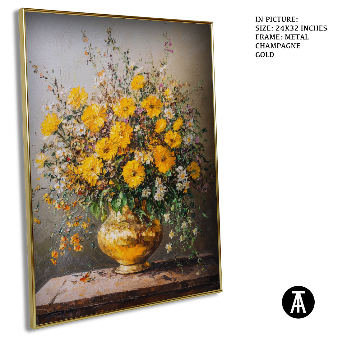 Sample Artwork in Champagne gold Metal Frame