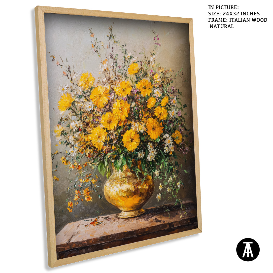 Sample Artwork in Italian Wood Framing Natural