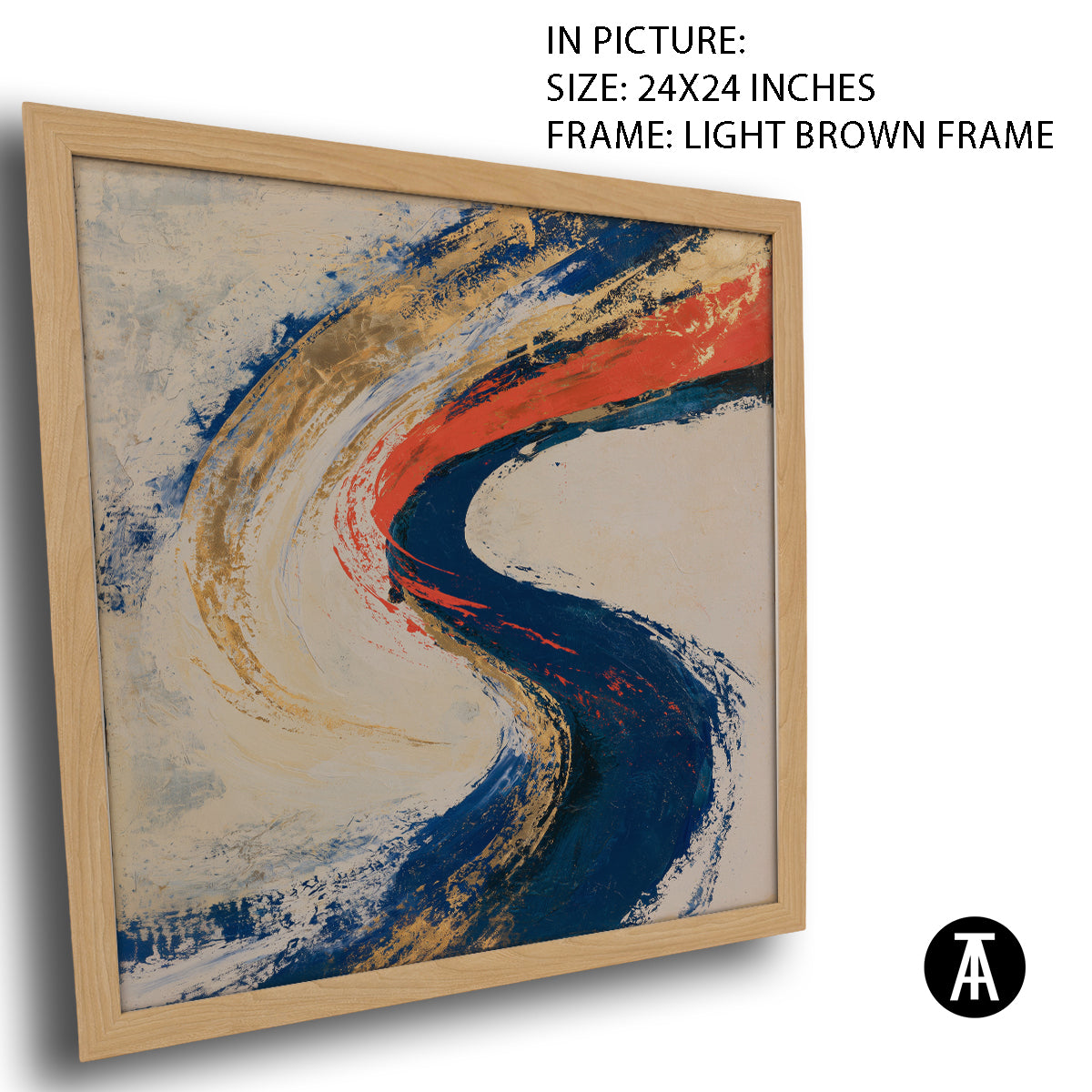 Artwork in Light Brown Frame