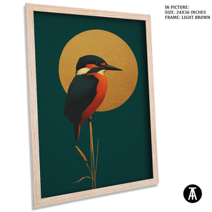 Artwork in Light Brown Frame