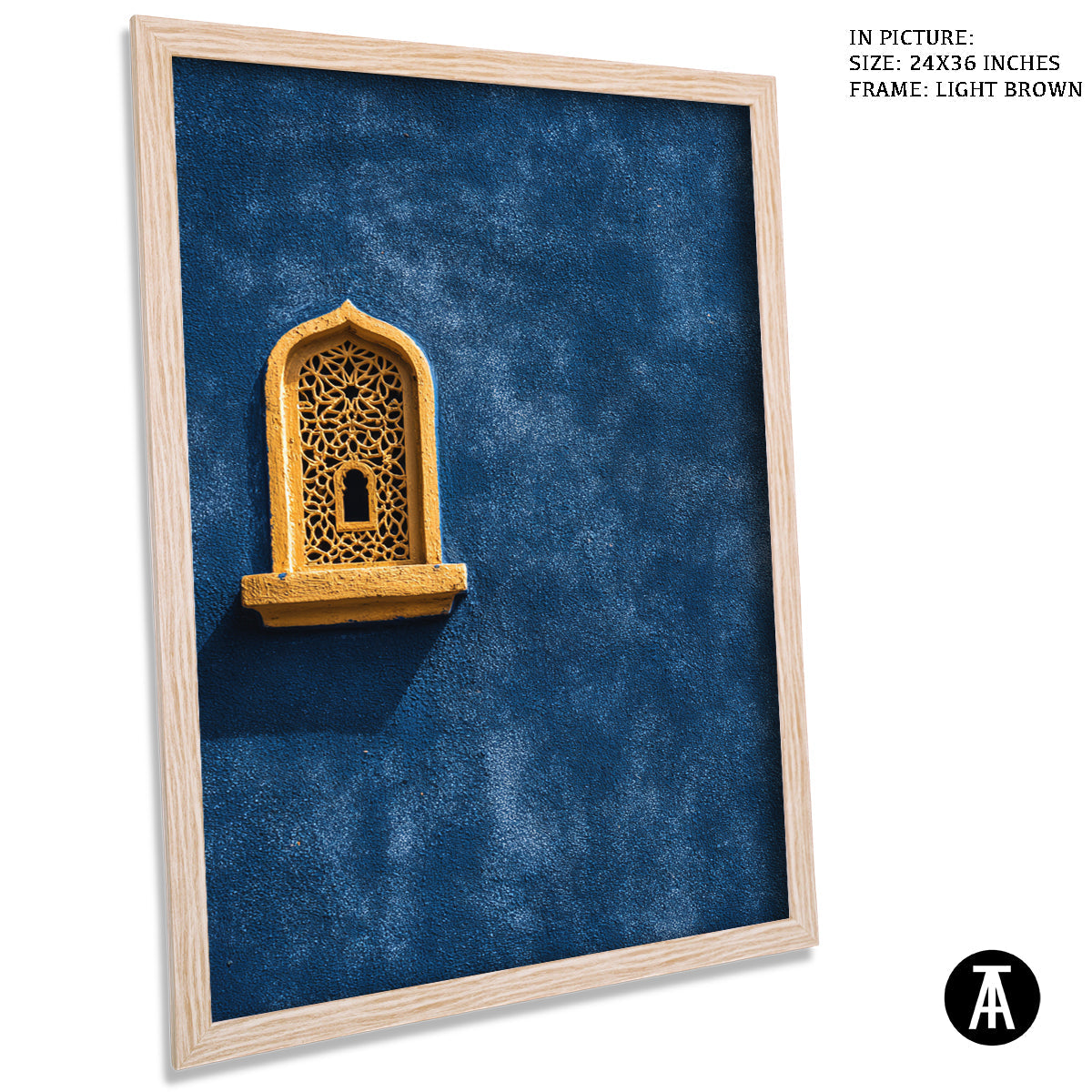 Artwork in Light Brown Frame