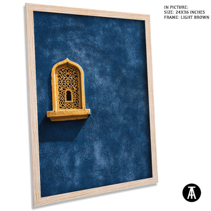 Artwork in Light Brown Frame