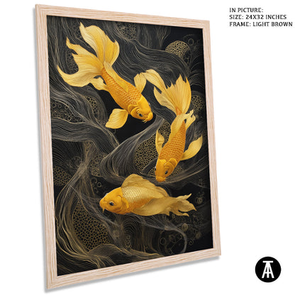 Artwork in Dark Brown Frame