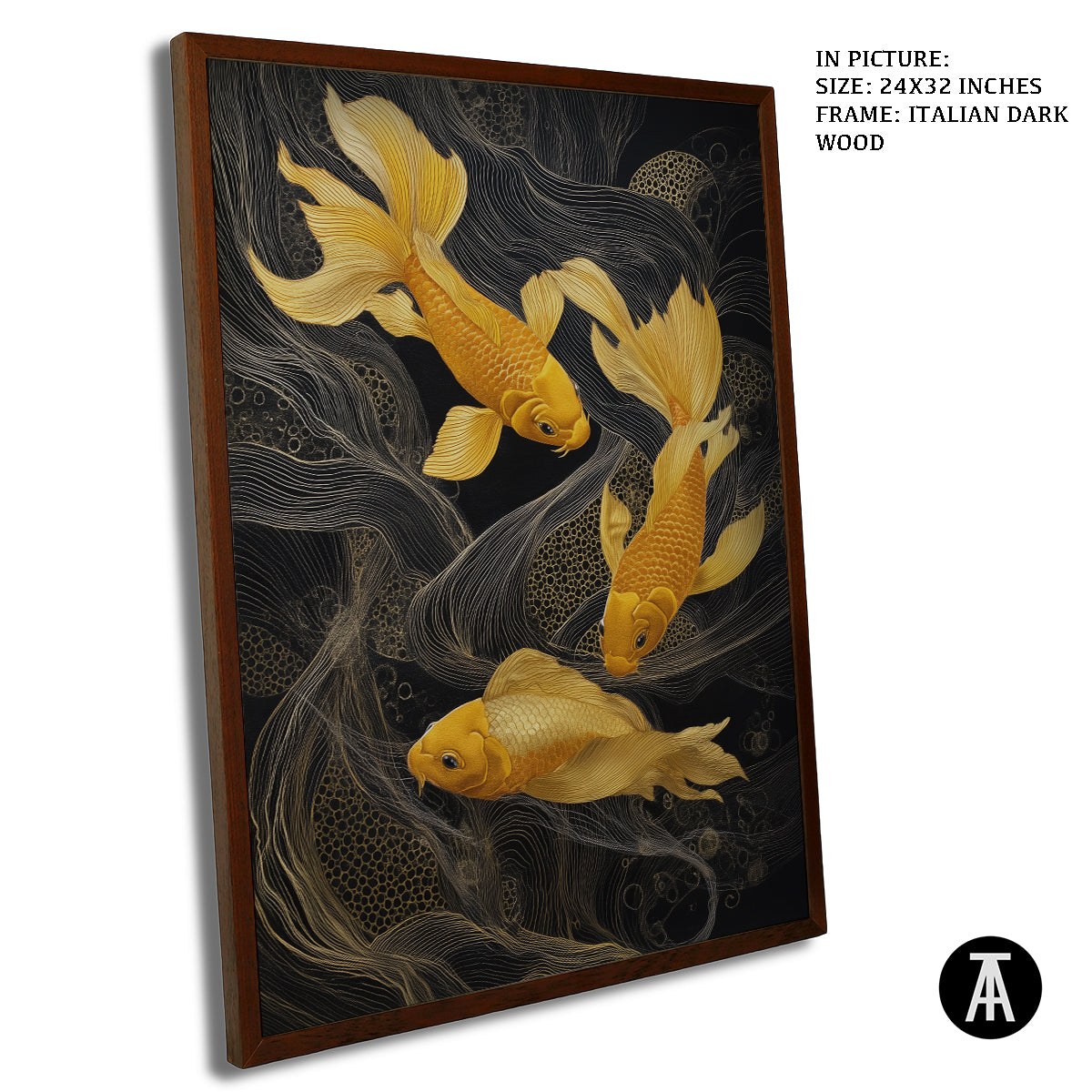 Artwork in Dark Wood Frame