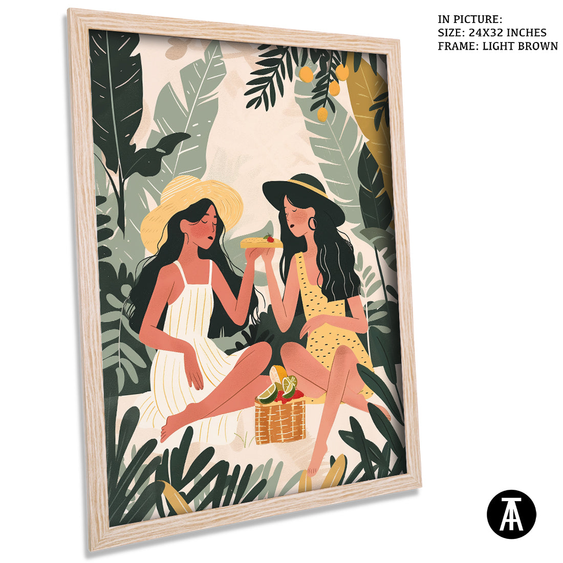 Sample Artwork in Light Brown Frame
