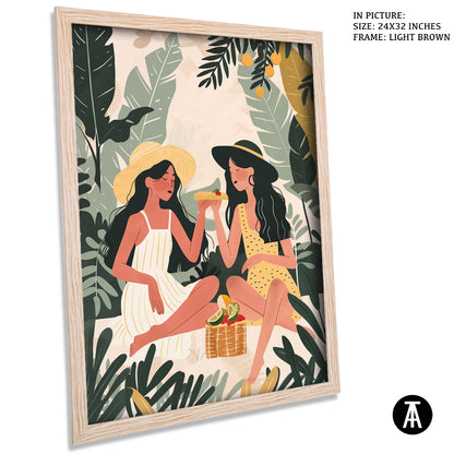 Sample Artwork in Light Brown Frame
