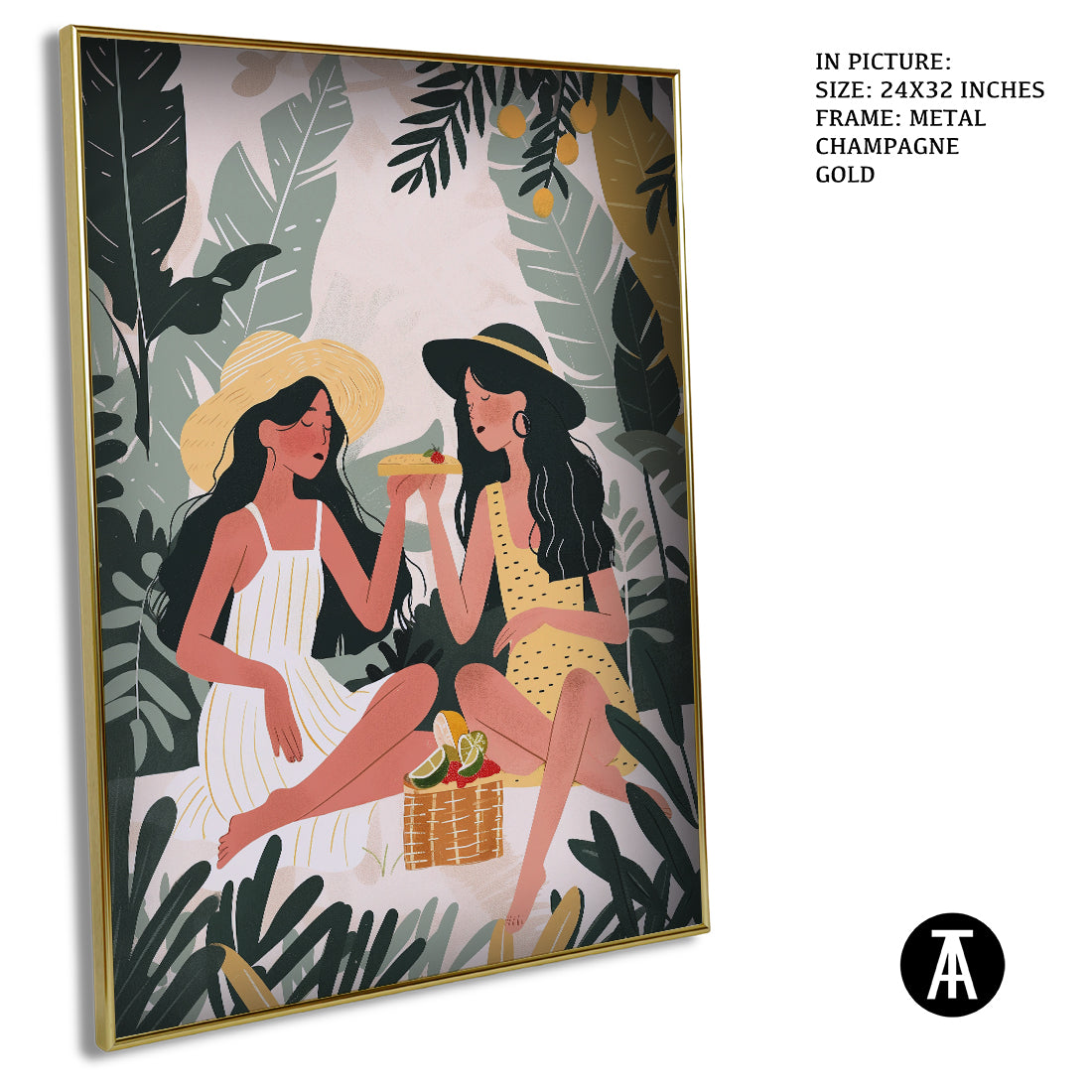 Sample Artwork in Champagne gold Metal Frame