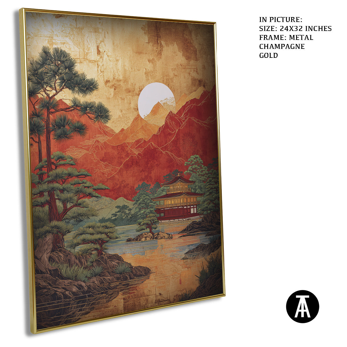 Artwork in Light Brown Frame