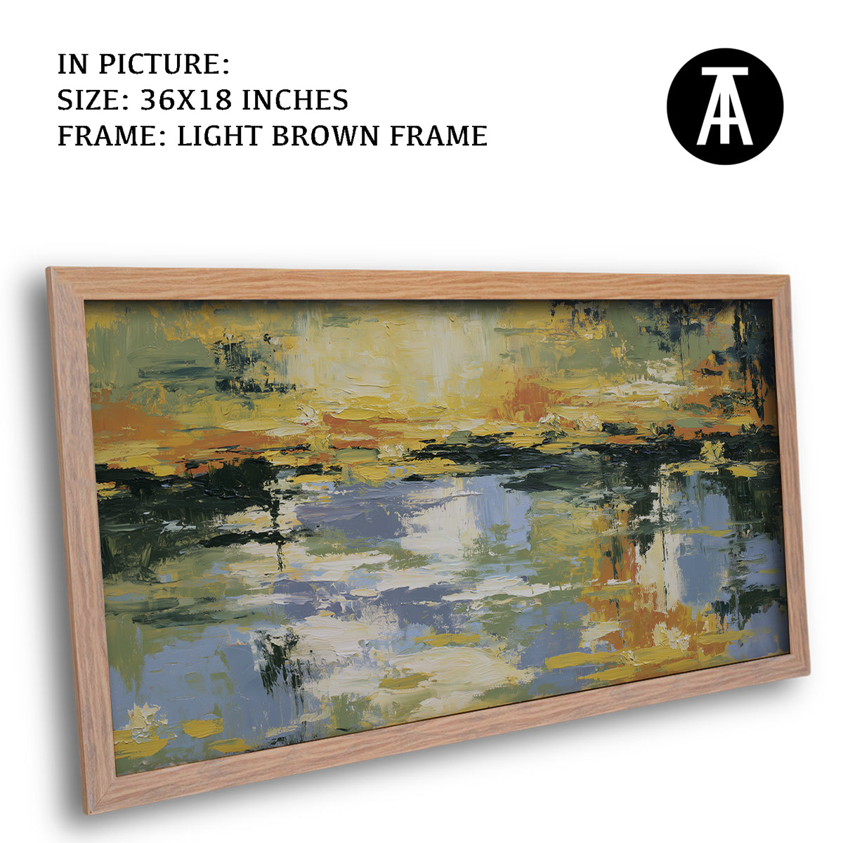 Artwork in Light Brown Frame