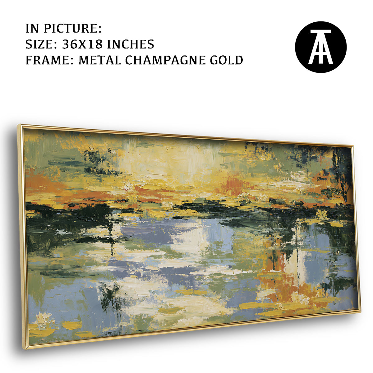 Artwork in Metal Champagne Gold Frame