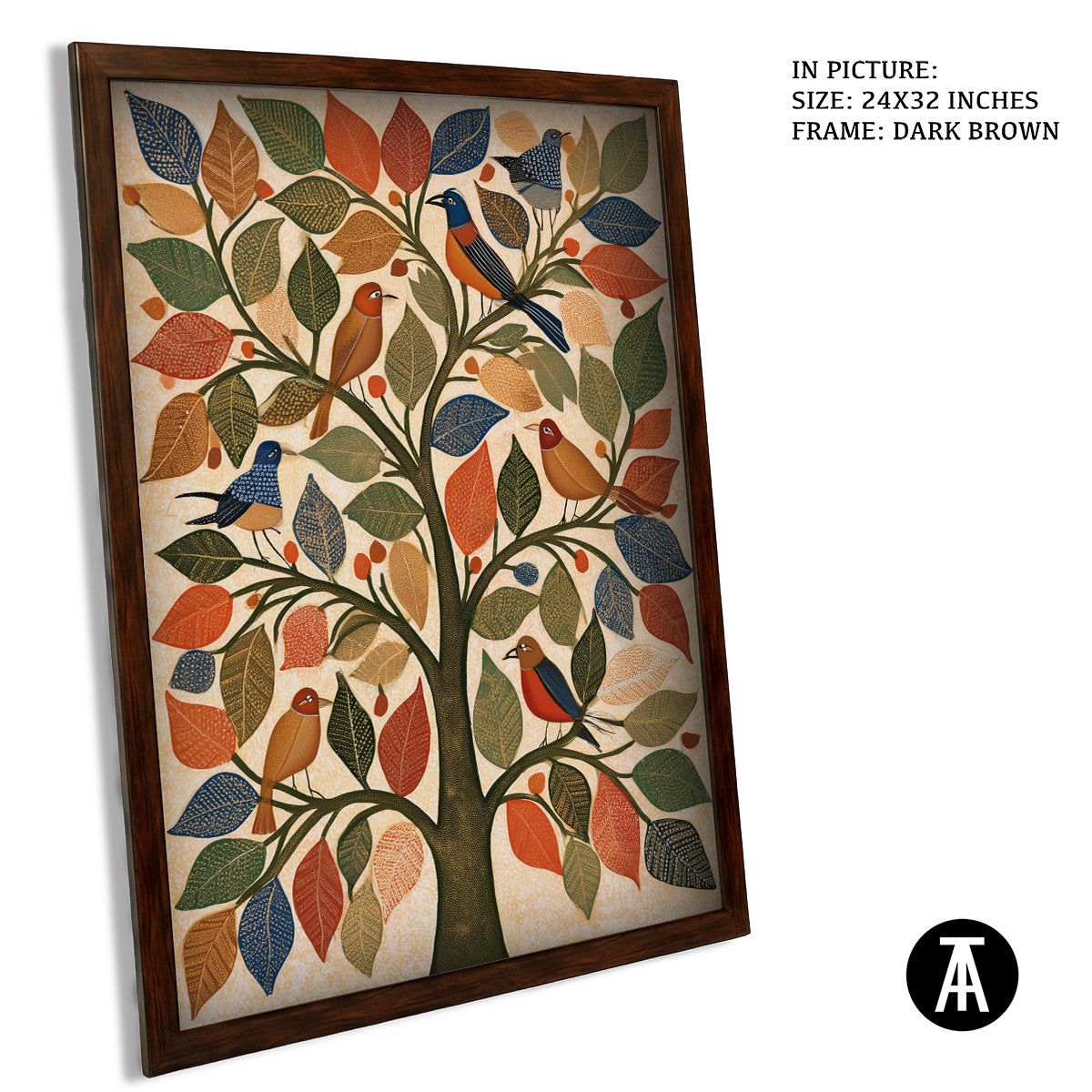 Artwork in Dark Brown Frame