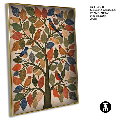 Artwork in Metal Champagne Gold Frame