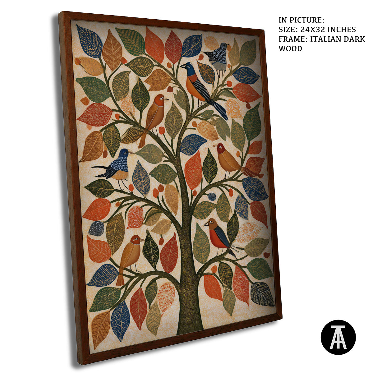 Artwork in Dark Wood Frame