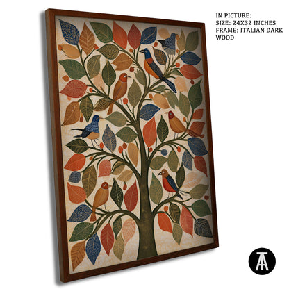 Artwork in Dark Wood Frame